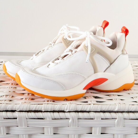 Michael Kors Chunky White Orange Sneakers Athleisure Sporty Tennis Shoes 7 - Picture 12 of 16